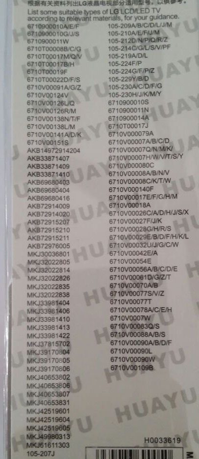 LG remote compatible list